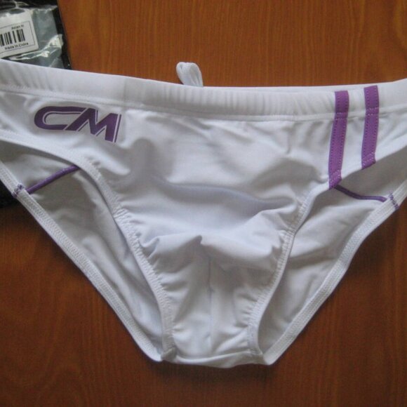 NWT CLEVER-MENMODE WHITE SWIM BRIEF, ASIAN SIZE "M" (30"-31") - Picture 1 of 6